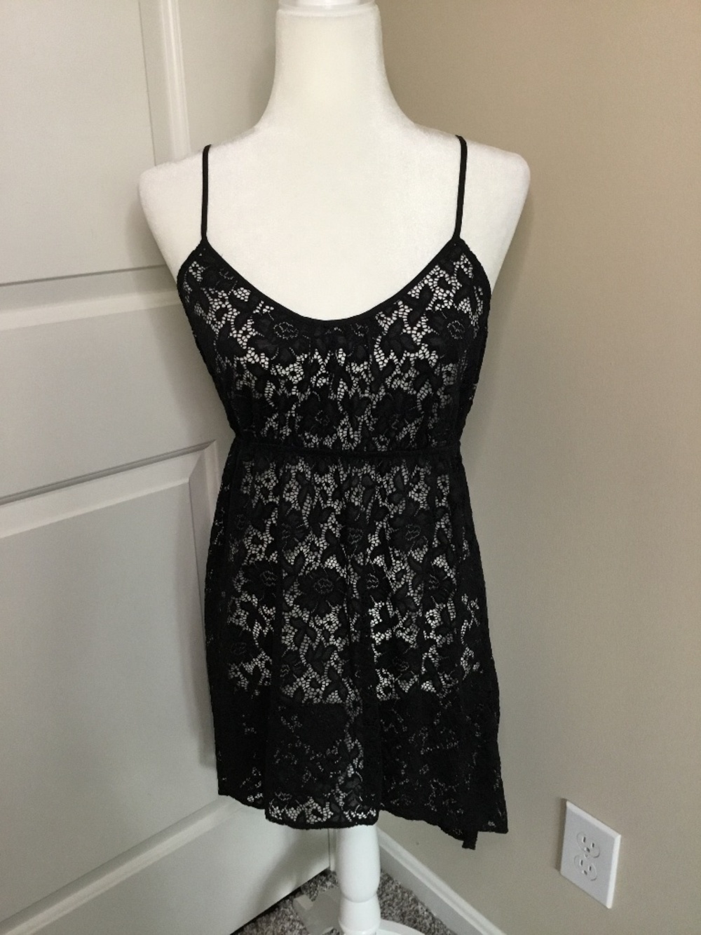 Victoria's Secret Black Floral Lace Swimsuit Coverup